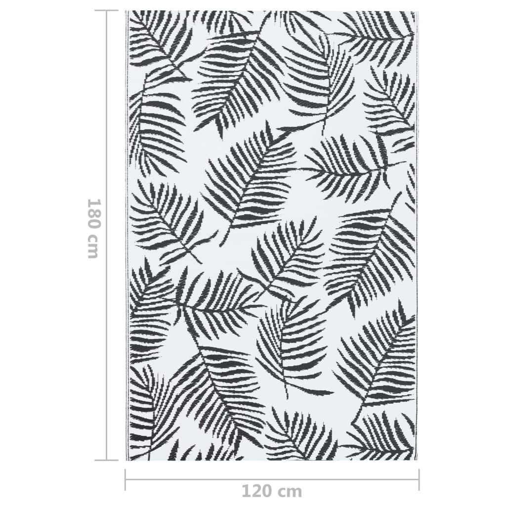 Outdoor Carpet ARAKIL White and Black 120x180 cm PP