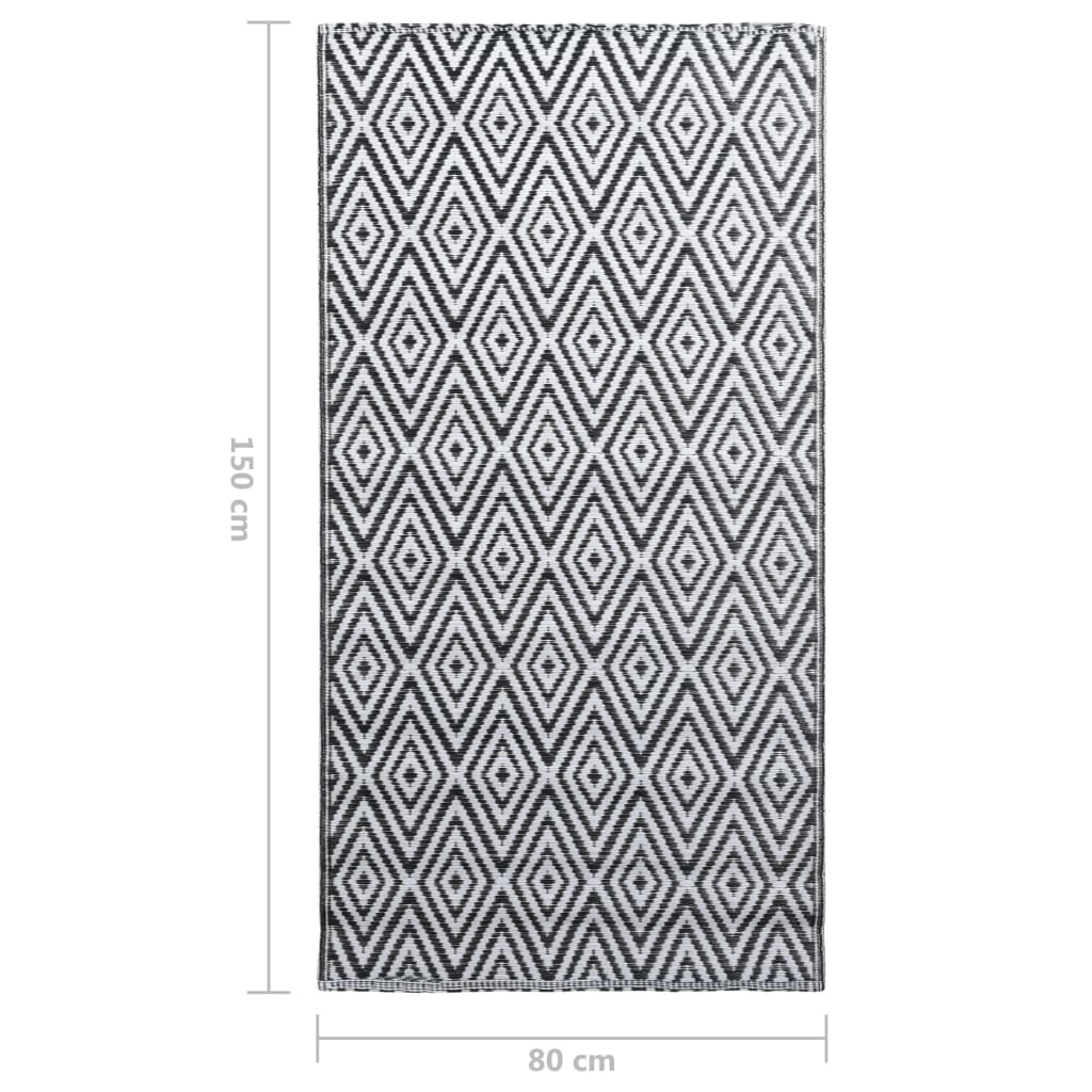 Outdoor Carpet ARAKIL White and Black 80x150 cm PP