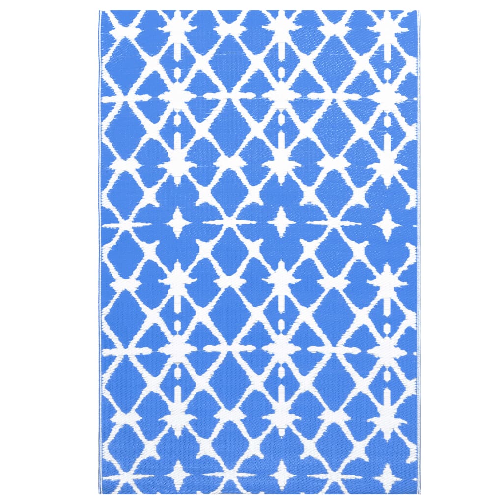 Outdoor Carpet ARAKIL Blue and White 80x150 cm PP