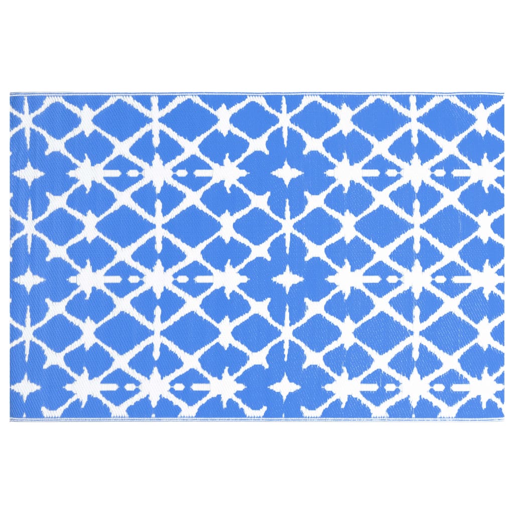 Outdoor Carpet ARAKIL Blue and White 80x150 cm PP