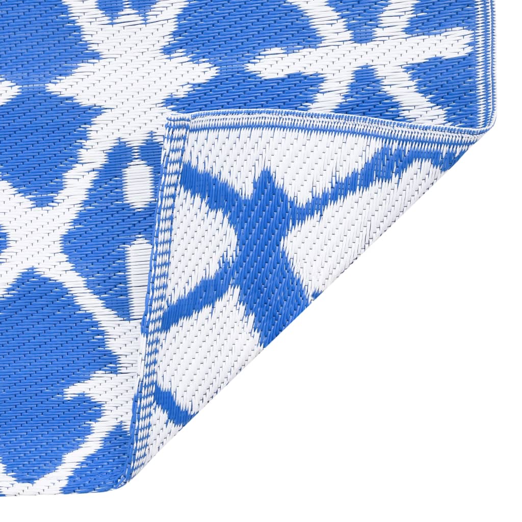 Outdoor Carpet ARAKIL Blue and White 80x150 cm PP