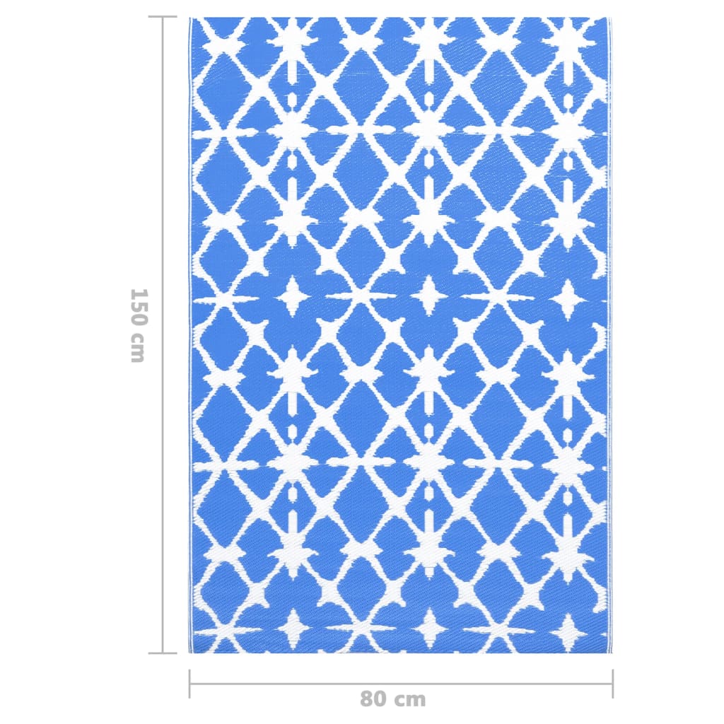 Outdoor Carpet ARAKIL Blue and White 80x150 cm PP