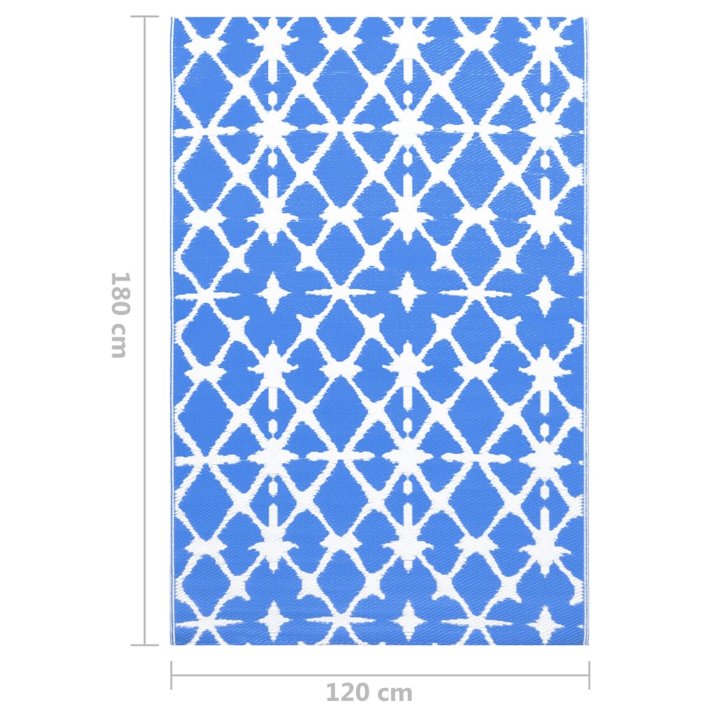 Outdoor Carpet ARAKIL Blue and White 120x180 cm PP