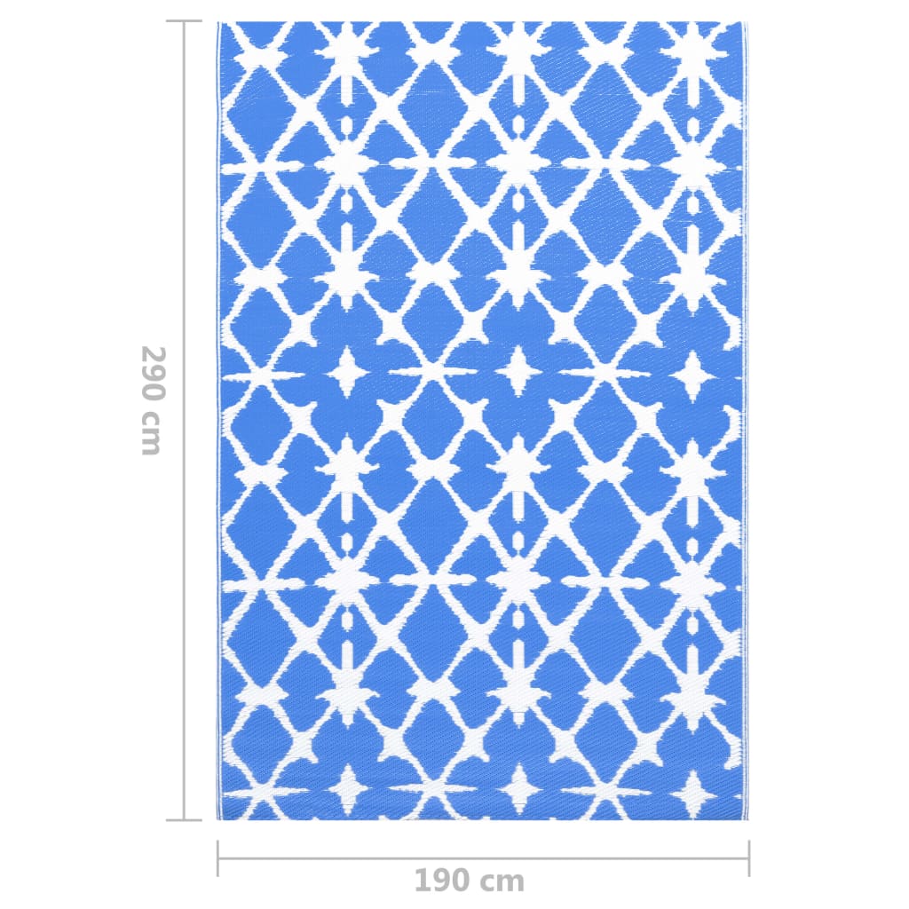 Outdoor Carpet ARAKIL Blue and White 190x290 cm PP