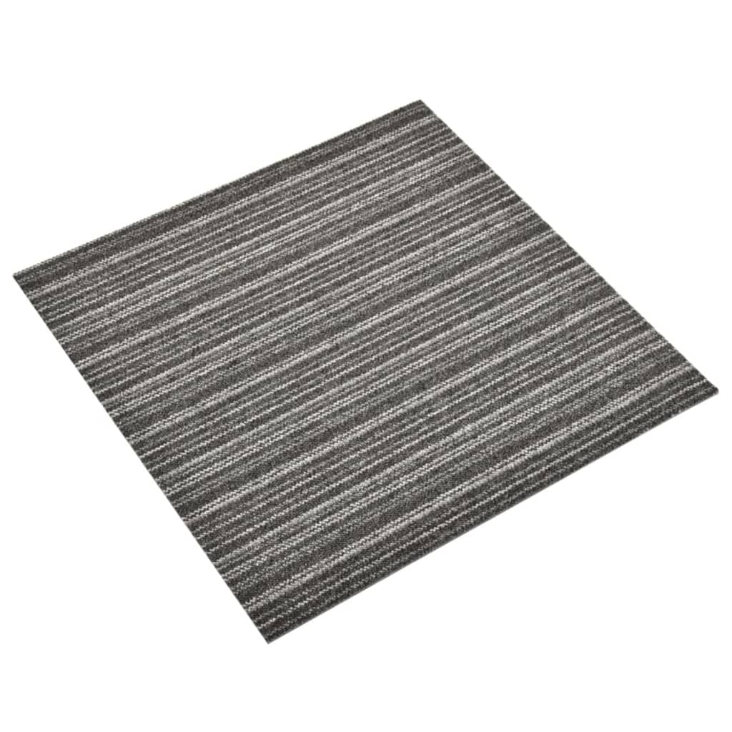 Carpet Floor Tiles 20 pcs 5 m² 50x50 cm Striped Anthracite