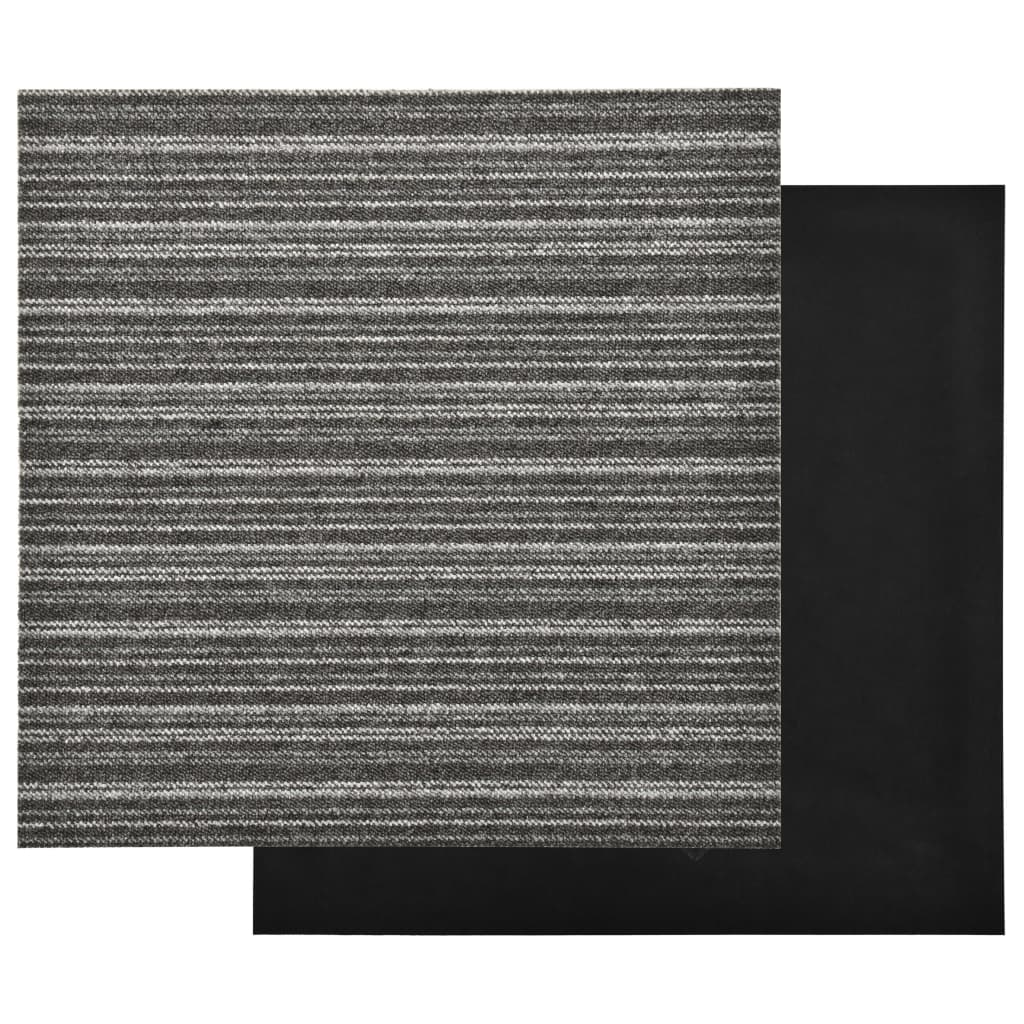 Carpet Floor Tiles 20 pcs 5 m² 50x50 cm Striped Anthracite