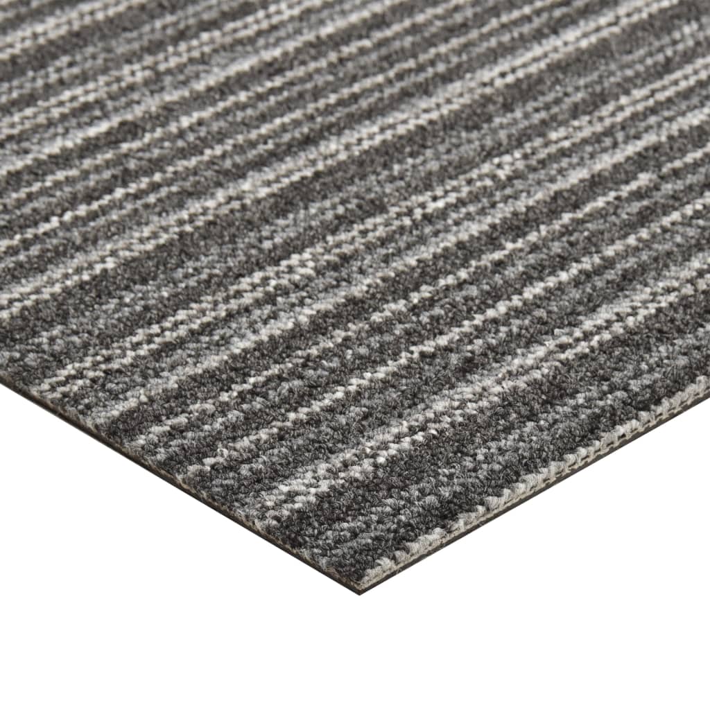 Carpet Floor Tiles 20 pcs 5 m² 50x50 cm Striped Anthracite