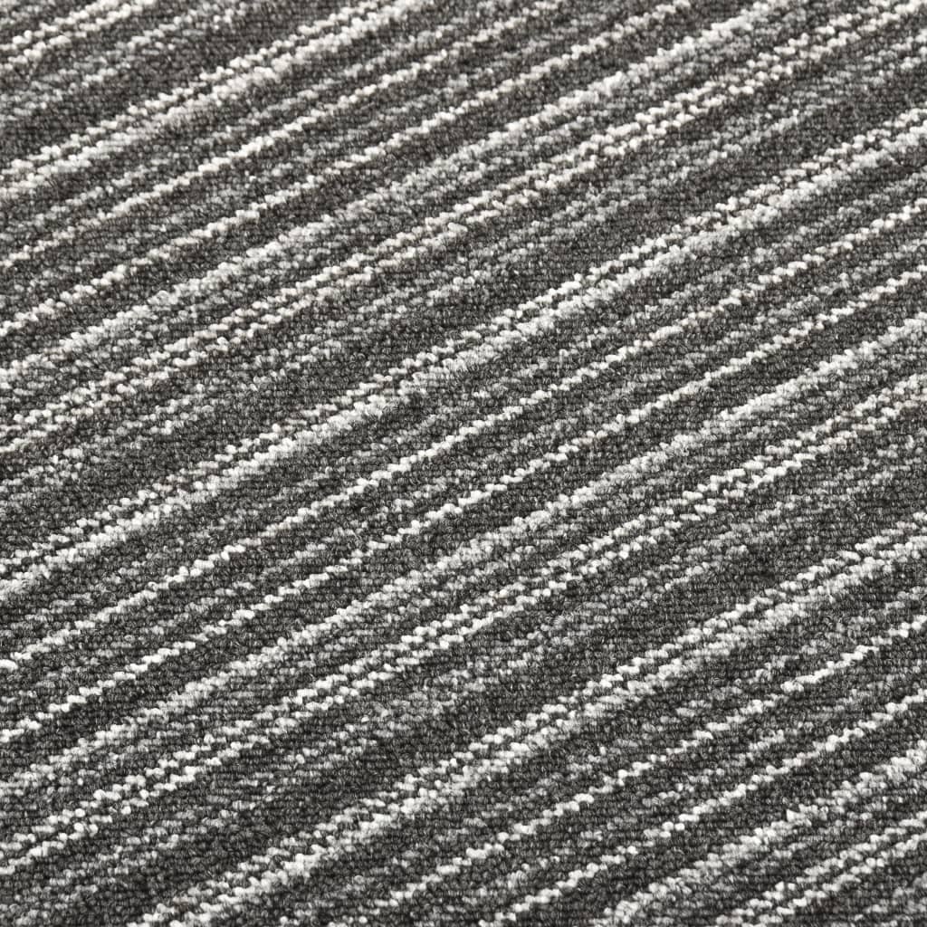 Carpet Floor Tiles 20 pcs 5 m² 50x50 cm Striped Anthracite