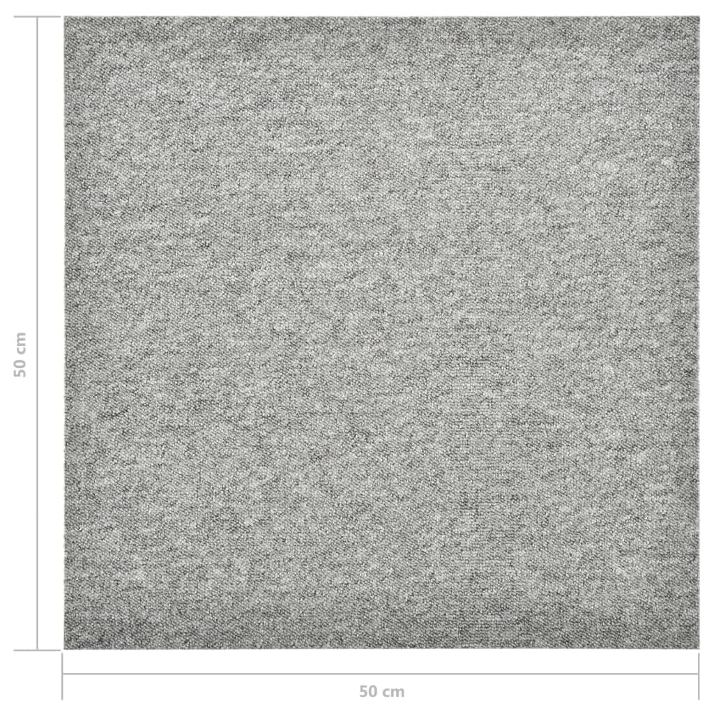 Carpet Floor Tiles 20 pcs 5 m² 50x50 cm Light Grey