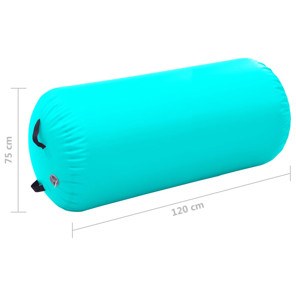 Inflatable Gymnastic Roll with Pump 120x75 cm PVC Green