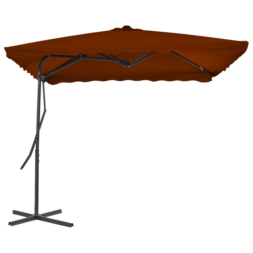 Garden Parasol with Steel Pole Terracotta 250x250x230 cm