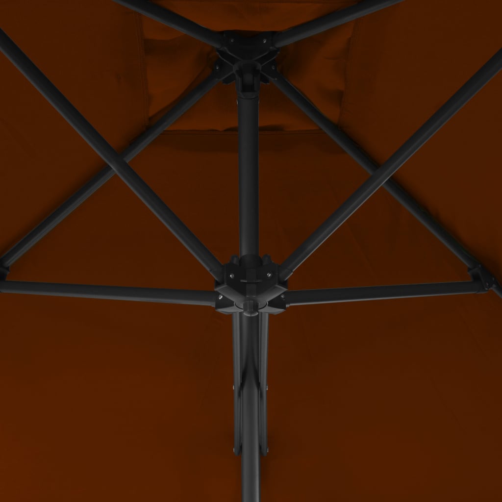 Garden Parasol with Steel Pole Terracotta 250x250x230 cm