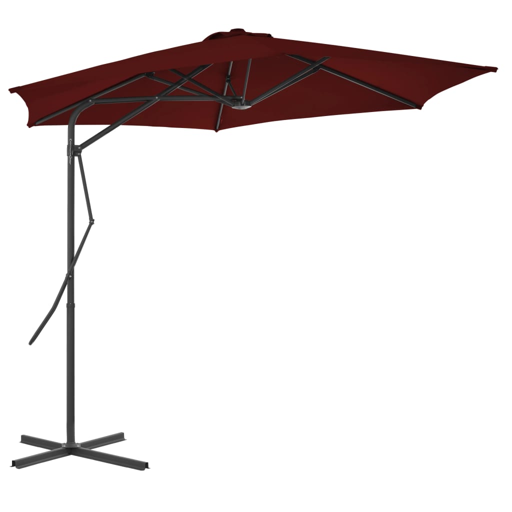 Garden Parasol with Steel Pole Bordeaux Red 300x230 cm