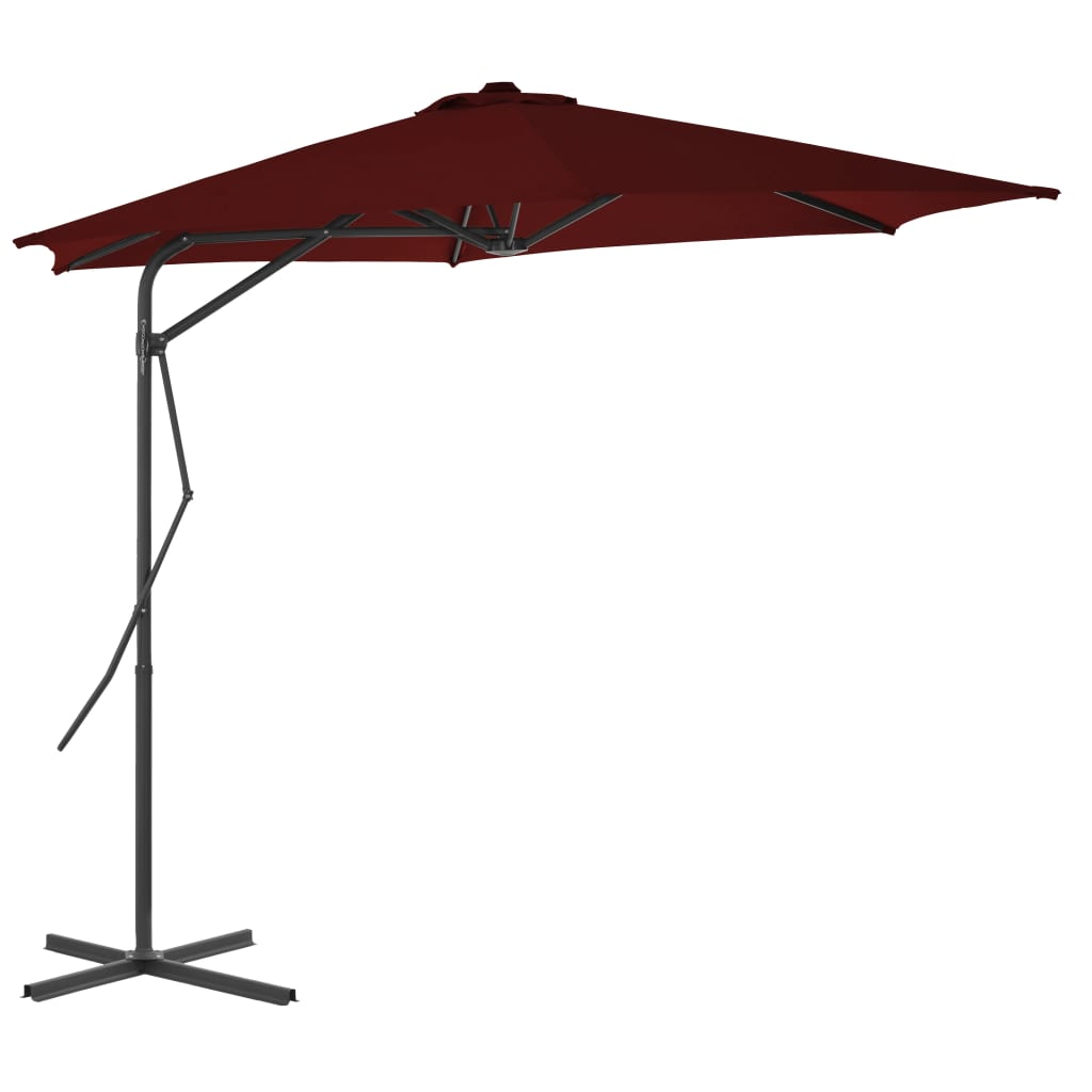 Garden Parasol with Steel Pole Bordeaux Red 300x230 cm