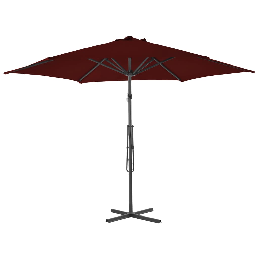 Garden Parasol with Steel Pole Bordeaux Red 300x230 cm