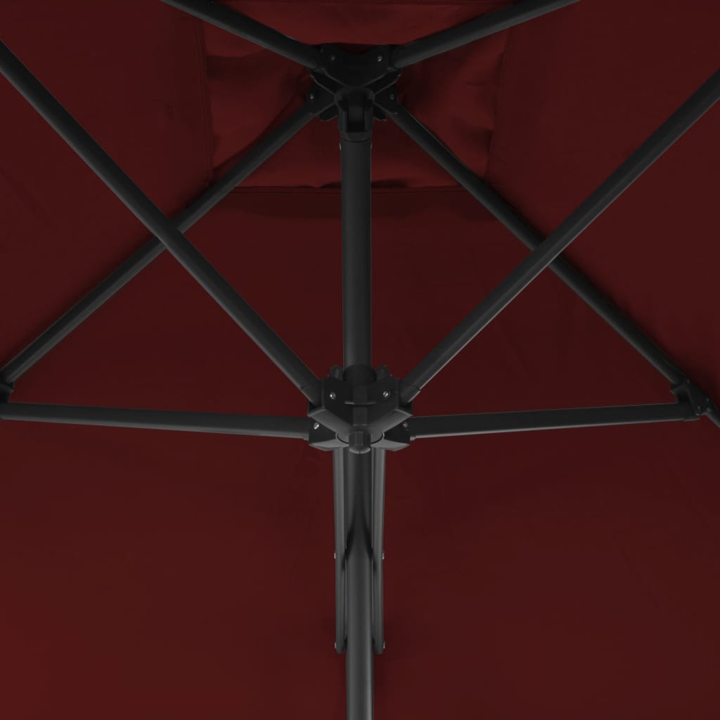 Garden Parasol with Steel Pole Bordeaux Red 300x230 cm