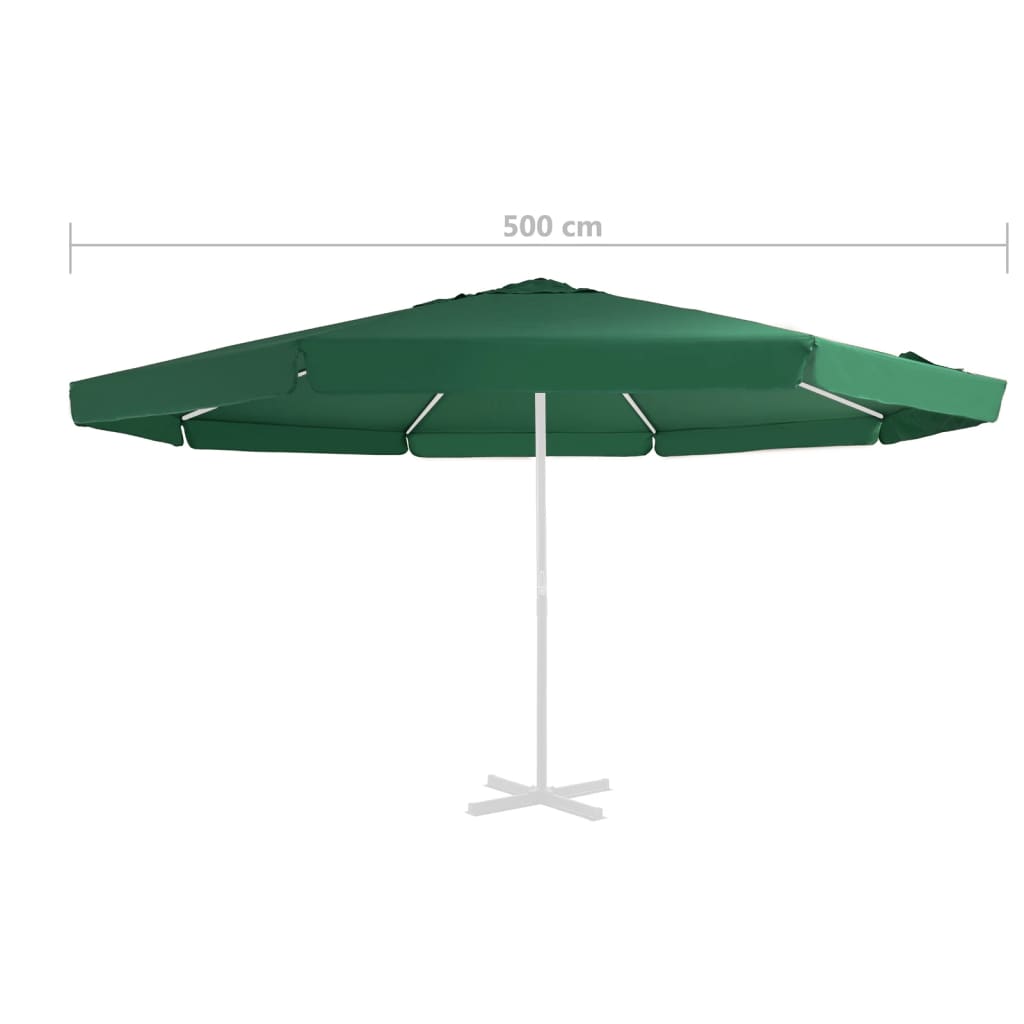Replacement Fabric for Outdoor Parasol Green 500 cm