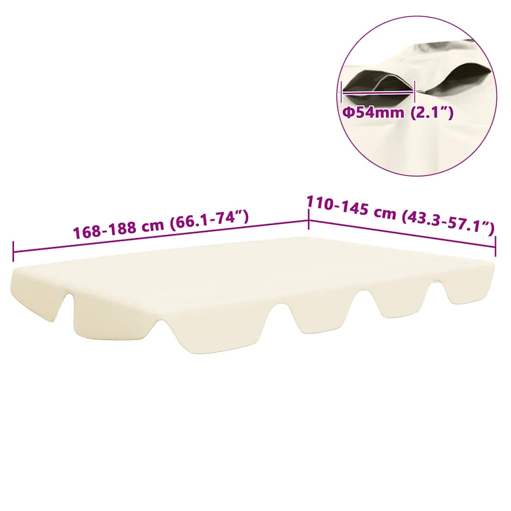 Replacement Canopy for Garden Swing Cream 188/168x145/110 cm
