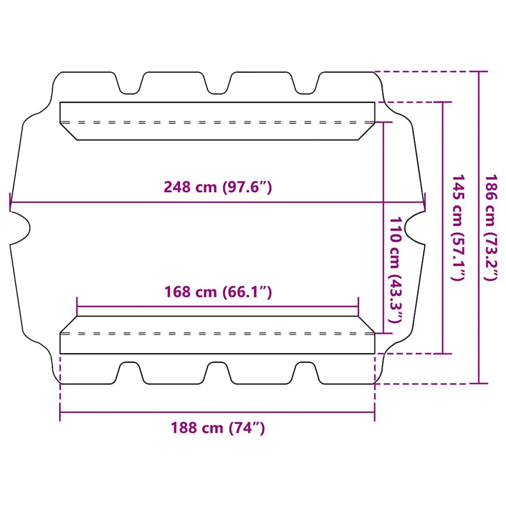 Replacement Canopy for Garden Swing Cream 188/168x145/110 cm