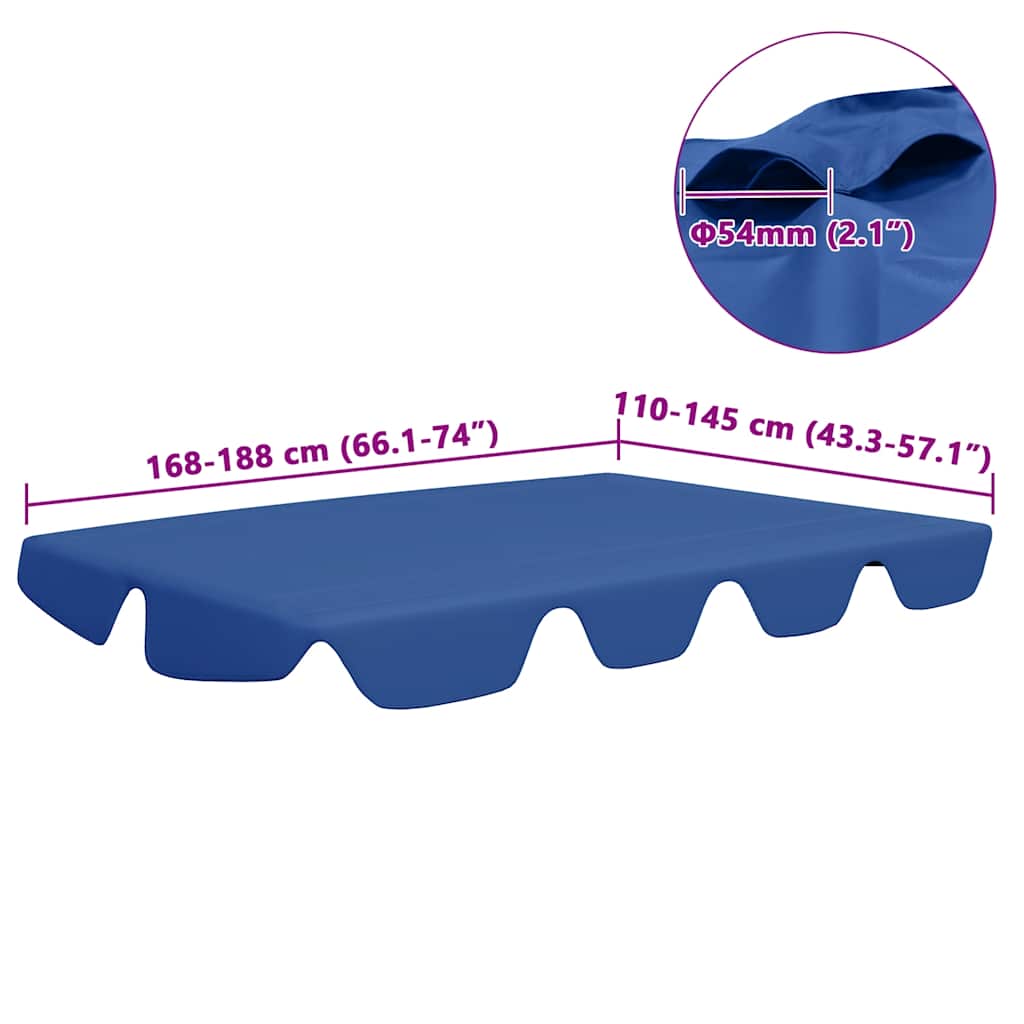 Replacement Canopy for Garden Swing Blue 188/168x145/110 cm
