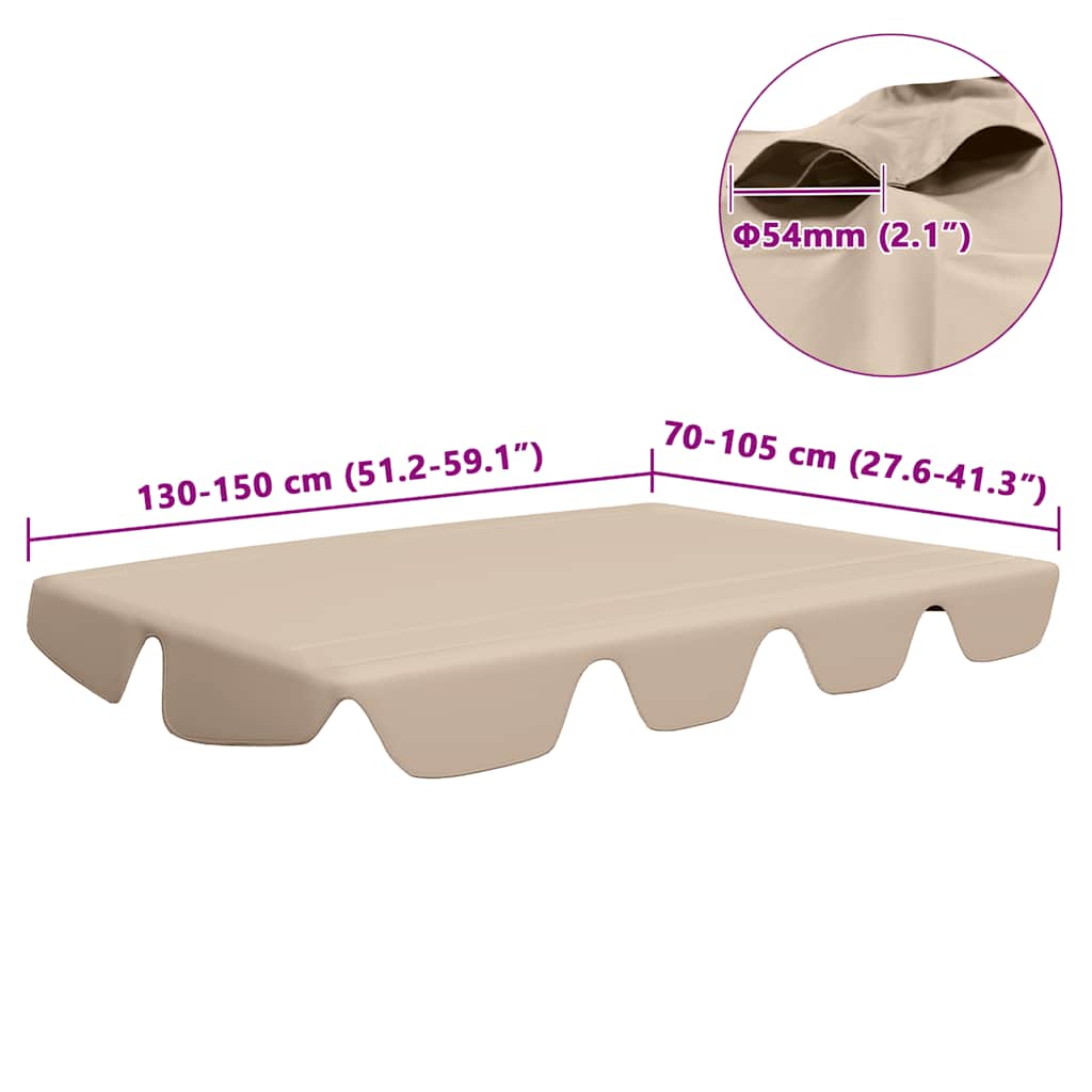 Replacement Canopy for Garden Swing Beige 150/130x105/70 cm