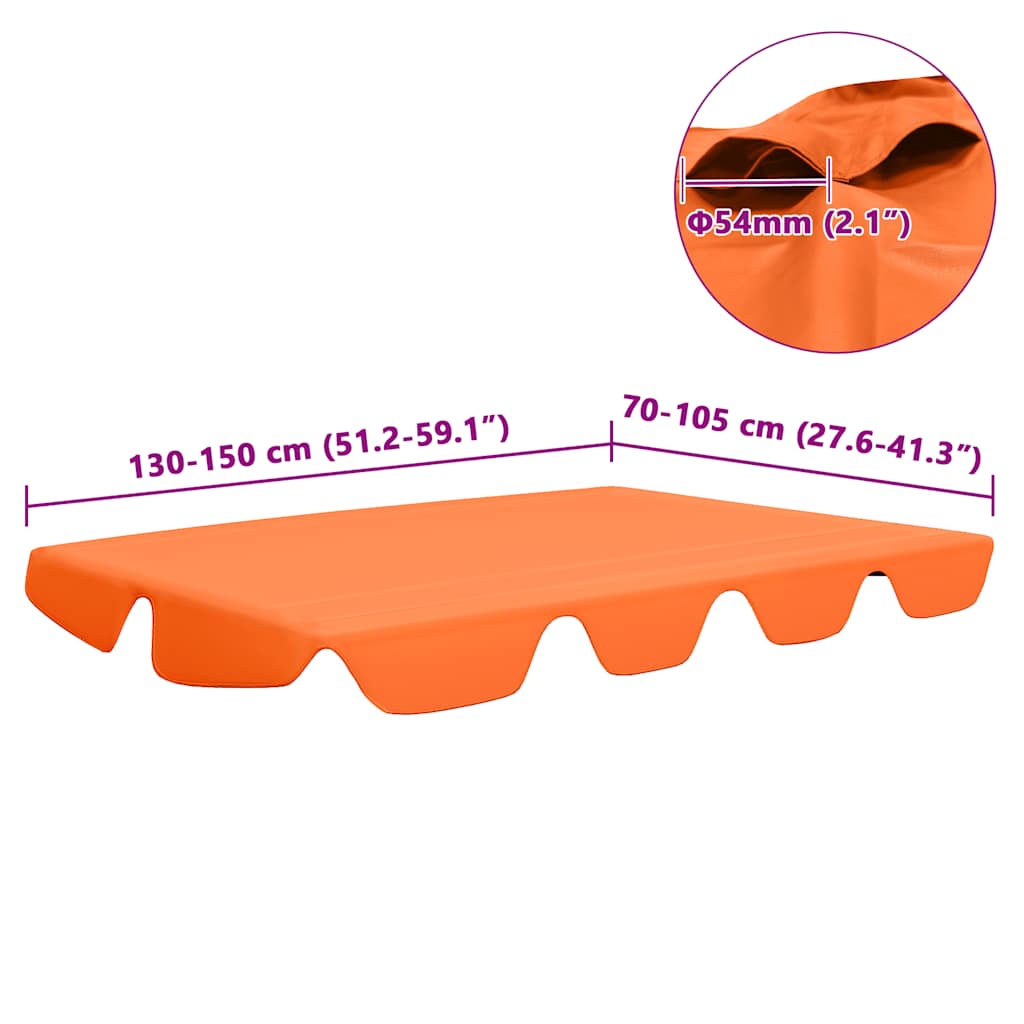 Replacement Canopy for Garden Swing Orange 150/130x105/70 cm