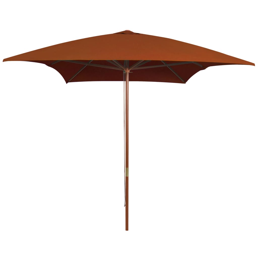 Garden Parasol with Wooden Pole Terracotta 200x300 cm