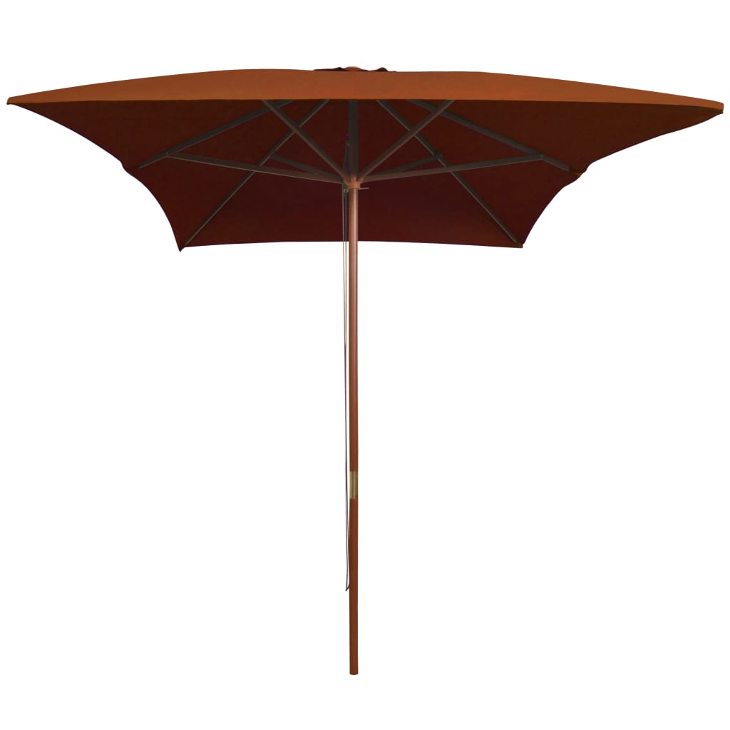 Garden Parasol with Wooden Pole Terracotta 200x300 cm