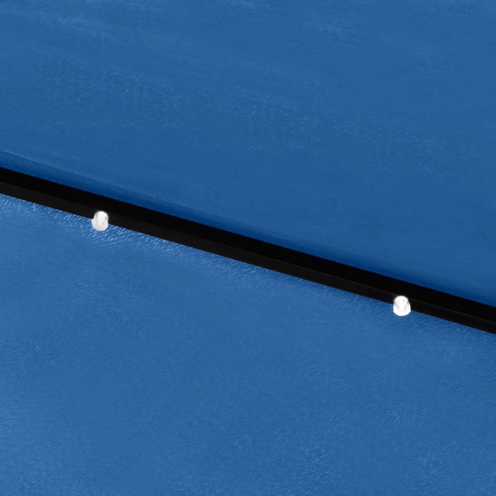 Garden Parasol with LEDs and Steel Pole Azure Blue 2x3 m