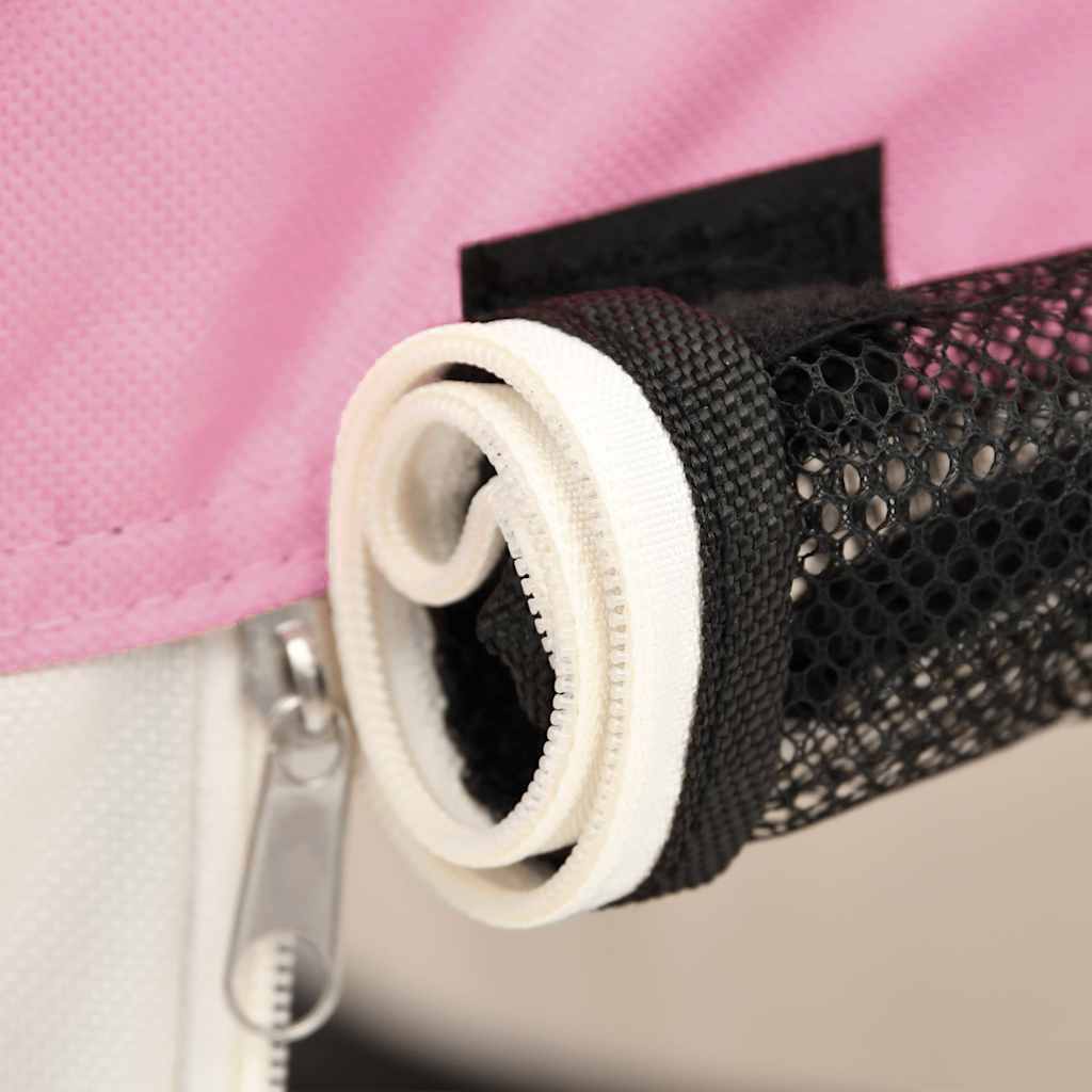 Foldable Dog Playpen with Carrying Bag Pink 110x110x58 cm