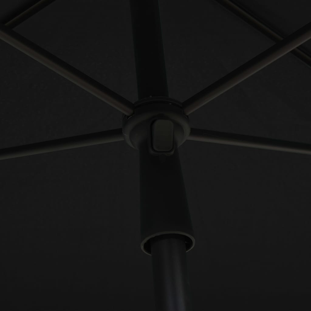 Garden Parasol with Pole 210x140 cm Black