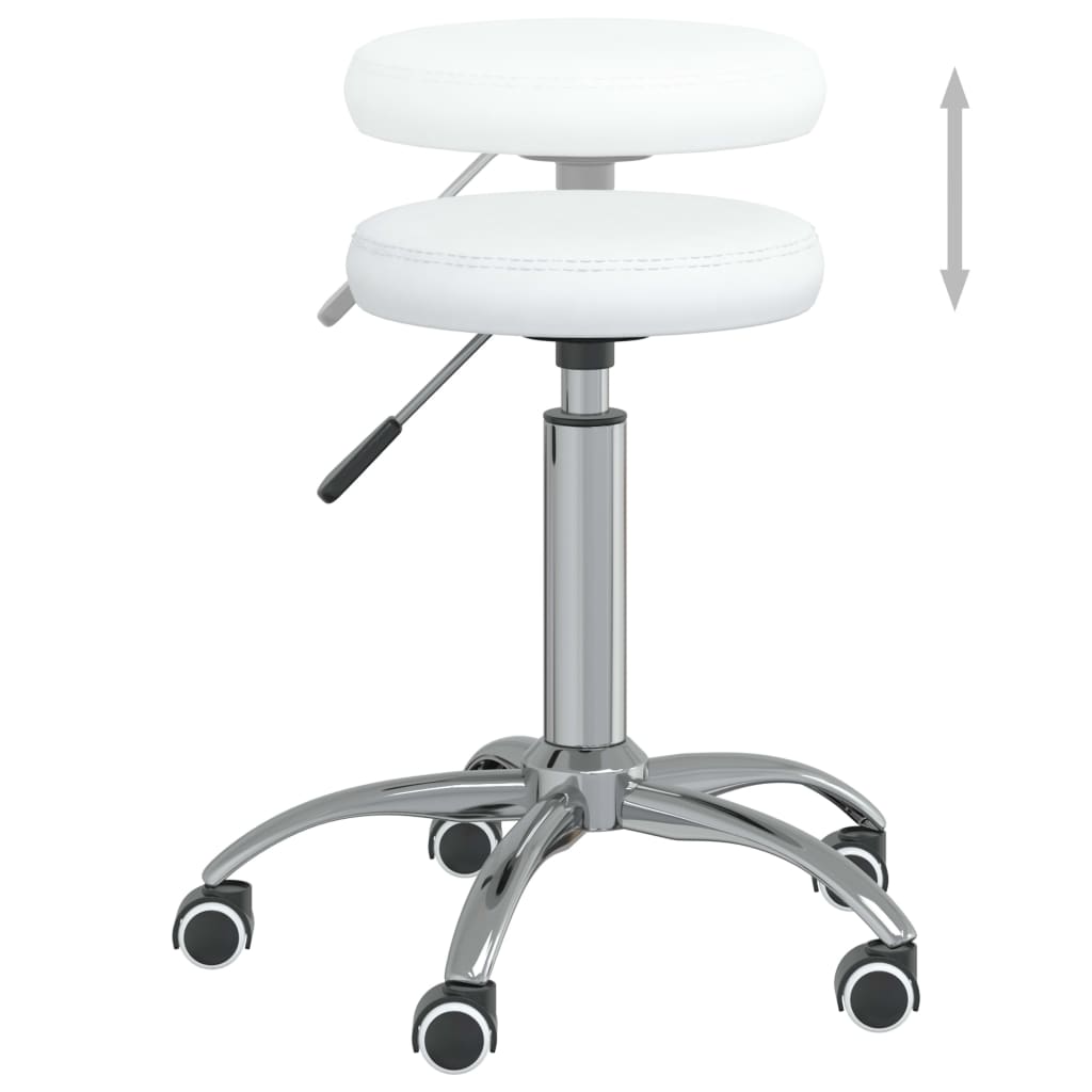Office Swivel Chair White Faux Leather