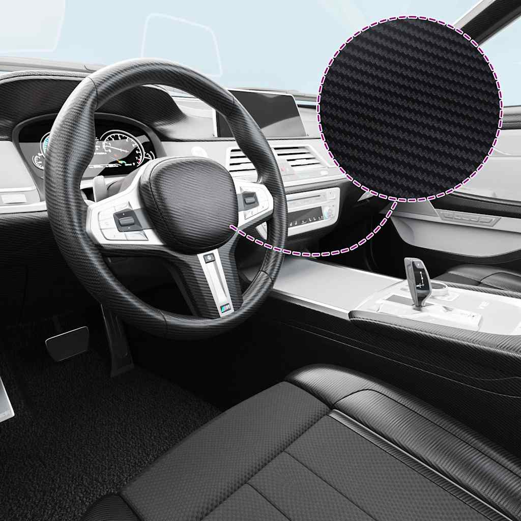 Car Films 2 pcs 3D Black 100x150 cm+50x150 cm