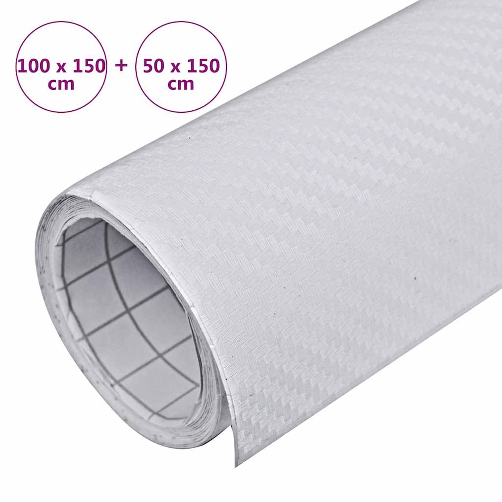 Car Films 2 pcs 3D White 100x150 cm+50x150 cm