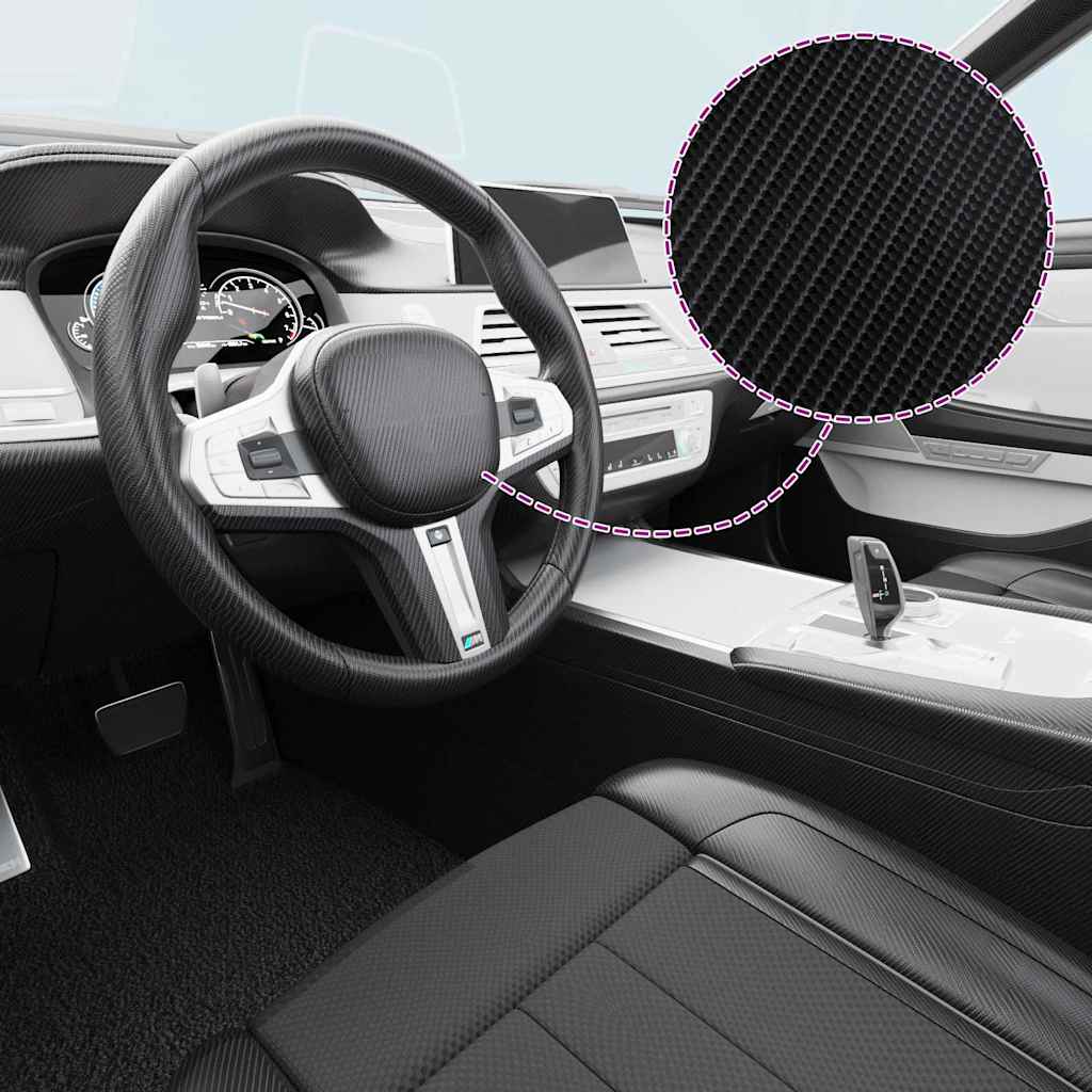 Car Films 2 pcs 4D Black 100x150 cm+50x150 cm