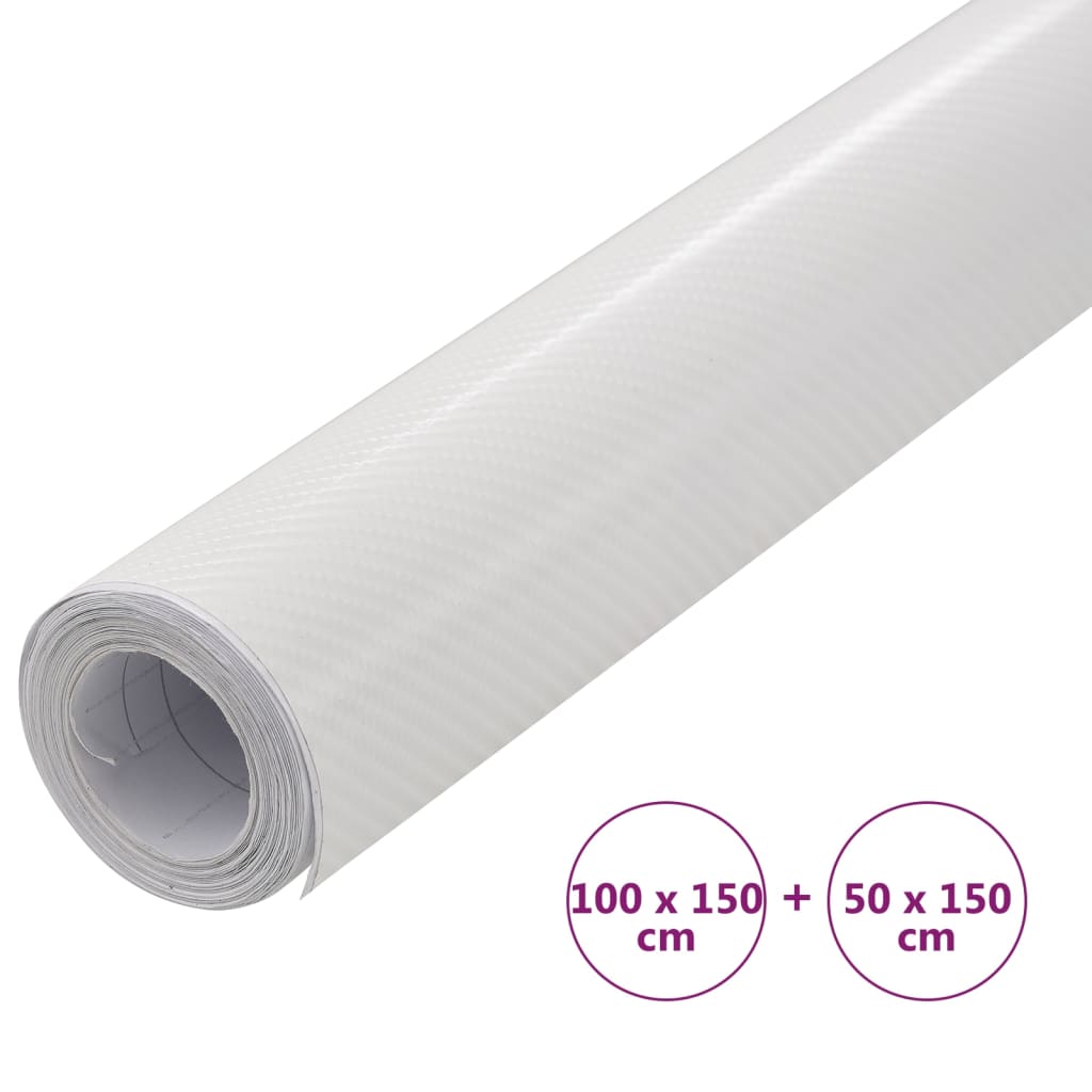Car Films 2 pcs 4D White 100x150 cm+50x150 cm