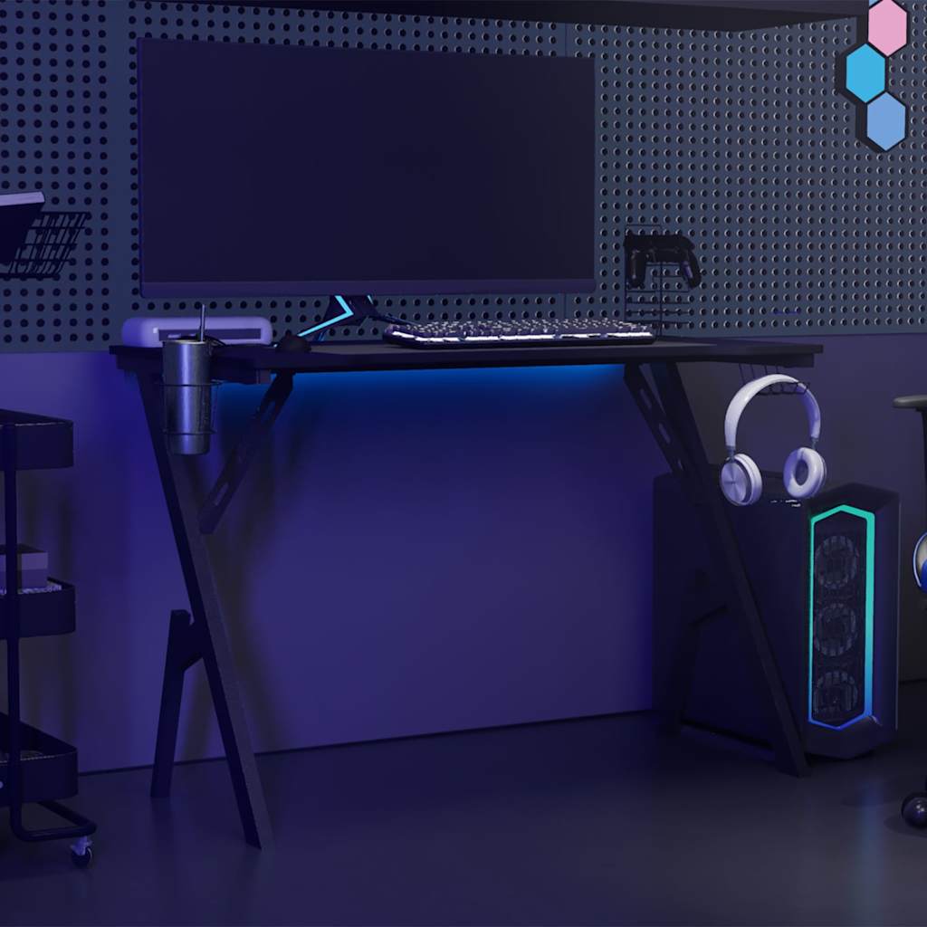 Gaming Desk with Y Shape Legs Black 110x60x75 cm