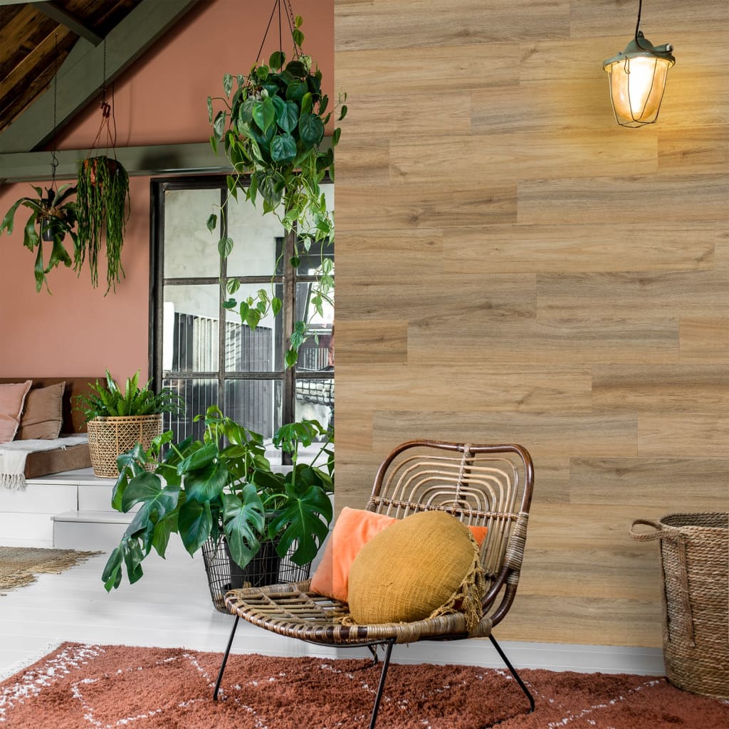 30 pcs Wood Look Planks GL-WA27 Natural Oak Latte Brown