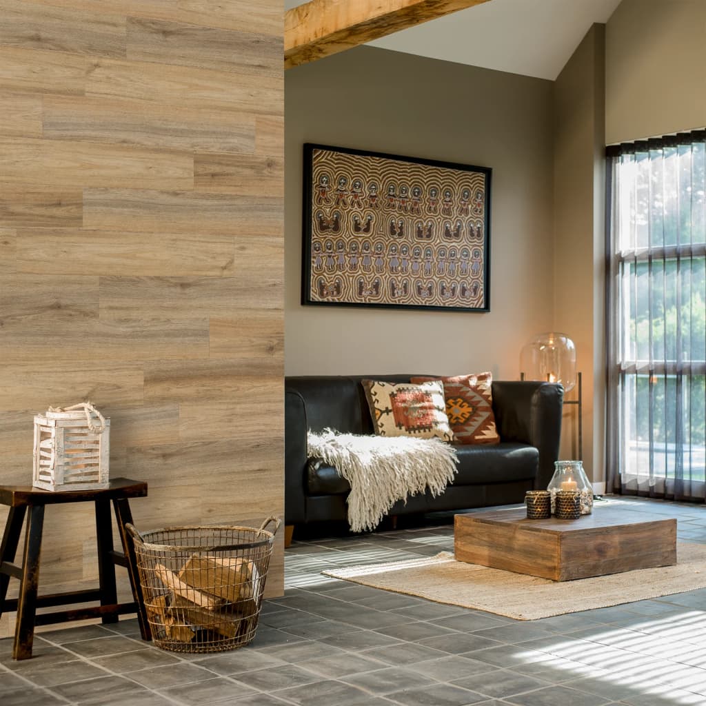 30 pcs Wood Look Planks GL-WA27 Natural Oak Latte Brown