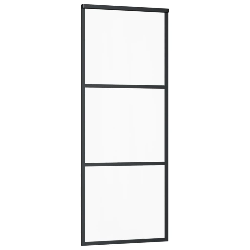 Sliding Door with Hardware Set ESG Glass&Aluminium 76x205 cm
