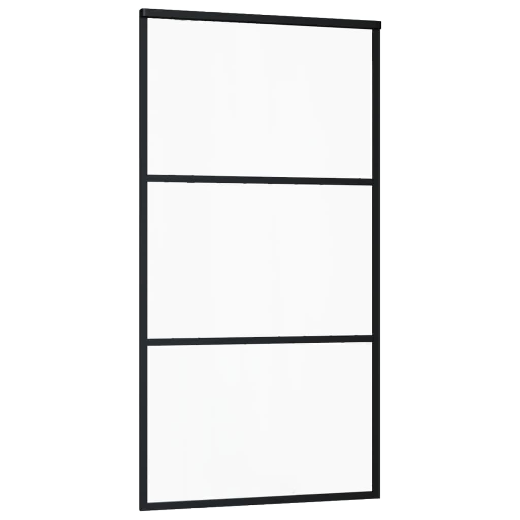 Sliding Door with Hardware Set ESG Glass&Aluminium 102x205 cm