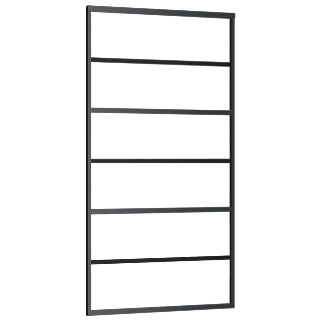 Sliding Door with Hardware Set ESG Glass&Aluminium 102x205 cm