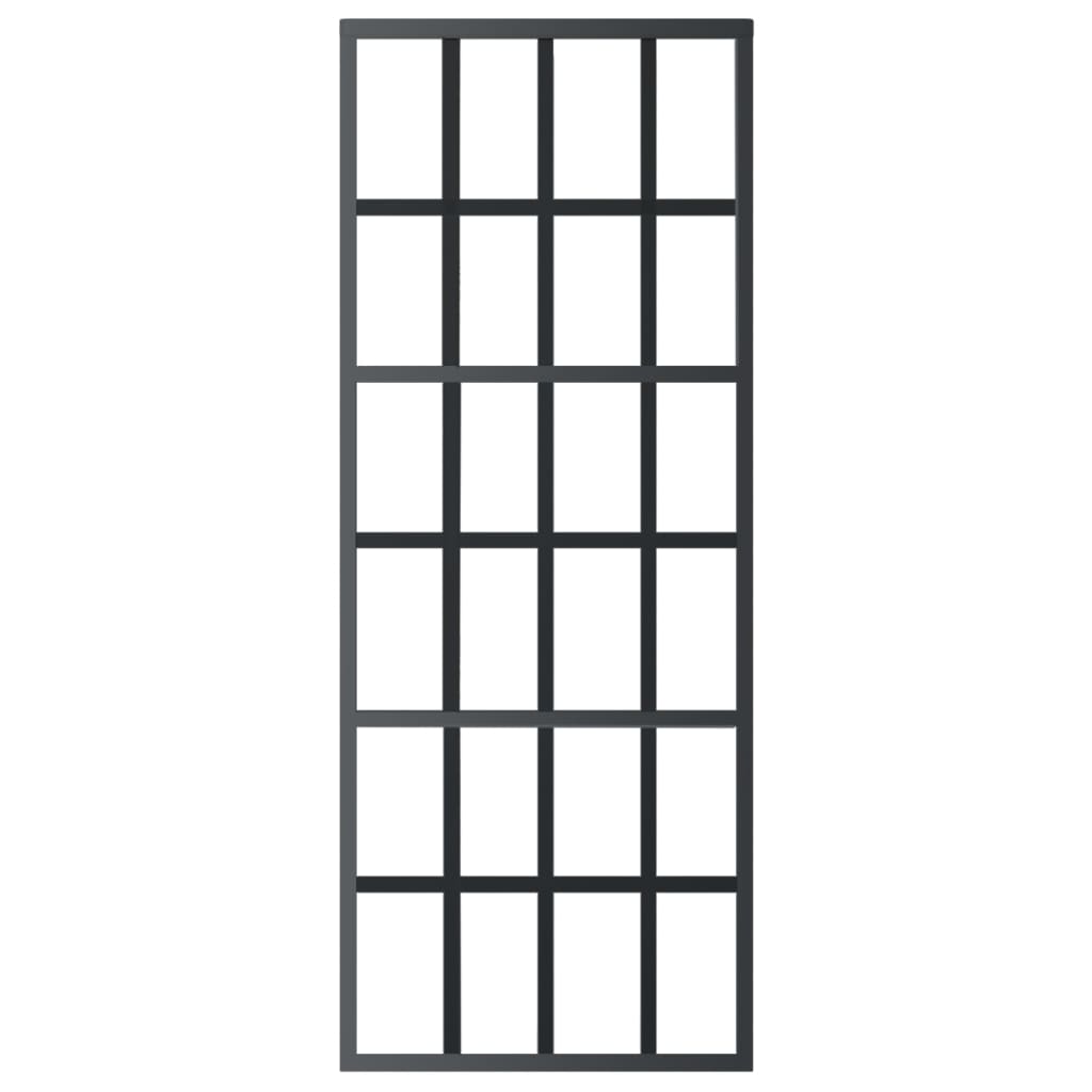 Sliding Door with Hardware Set ESG Glass&Aluminium 76x205 cm