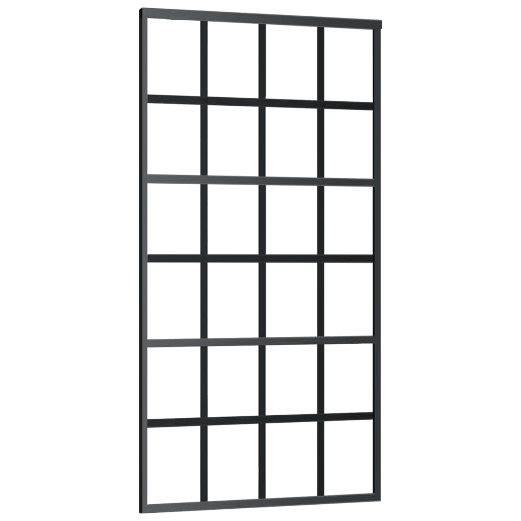 Sliding Door with Hardware Set ESG Glass&Aluminium 102x205 cm