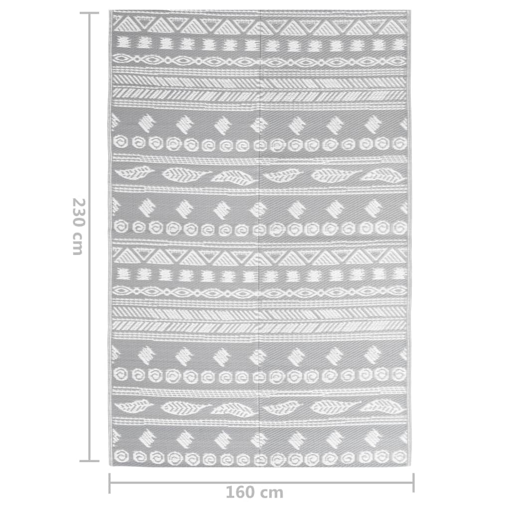 Outdoor Rug ARAKIL Grey 160x230 cm PP