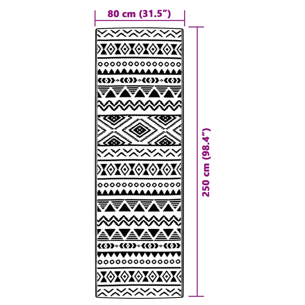 Outdoor Carpet ARAKIL Black 80x250 cm PP