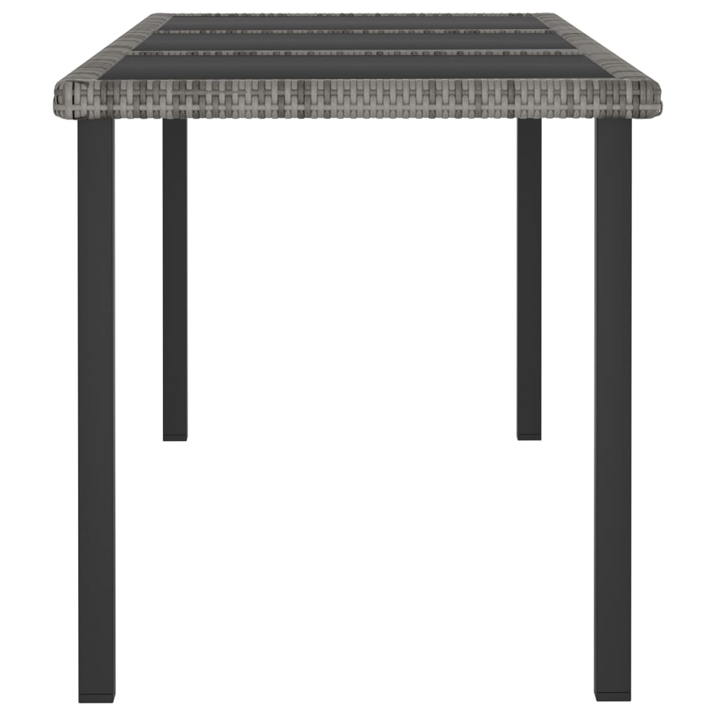 7 Piece Outdoor Dining Set with Cushions Poly Rattan Grey