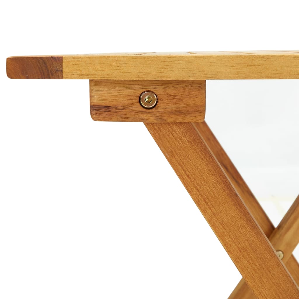 Outdoor Deck Chair with Table Solid Wood Acacia and Textilene