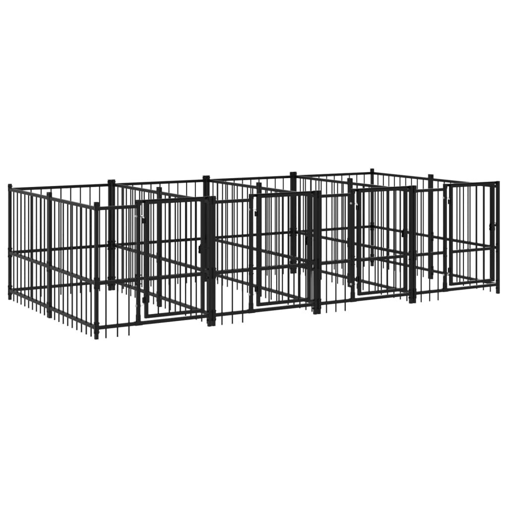 Outdoor Dog Kennel Steel 7.51 m²