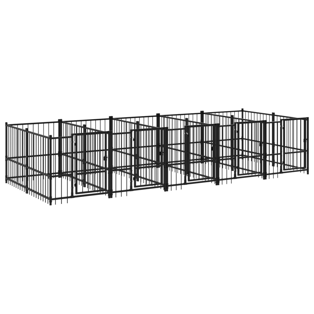 Outdoor Dog Kennel Steel 9.38 m²